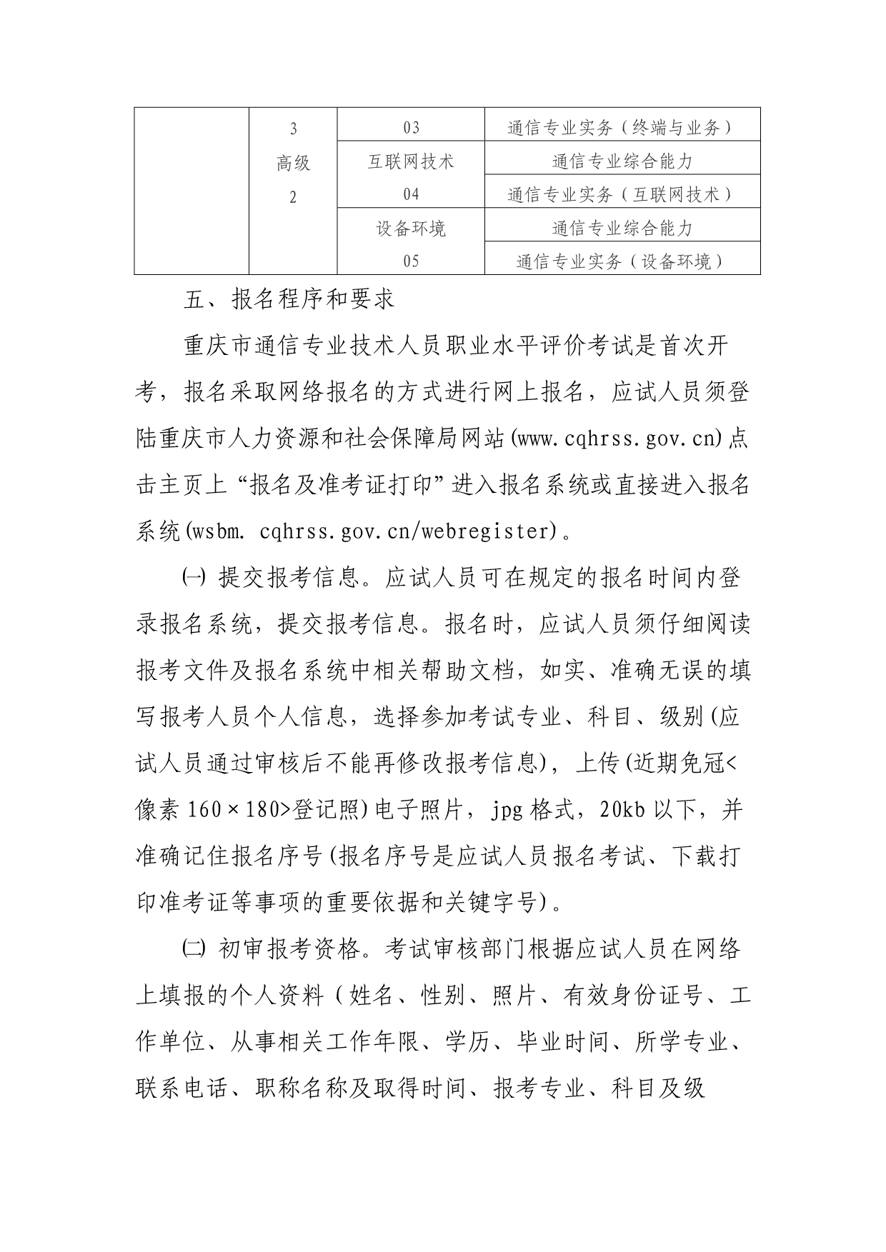 （通信企业管理）关于做好年度重庆市通信专业技术人员职业水平评价考试考务工作_第4页