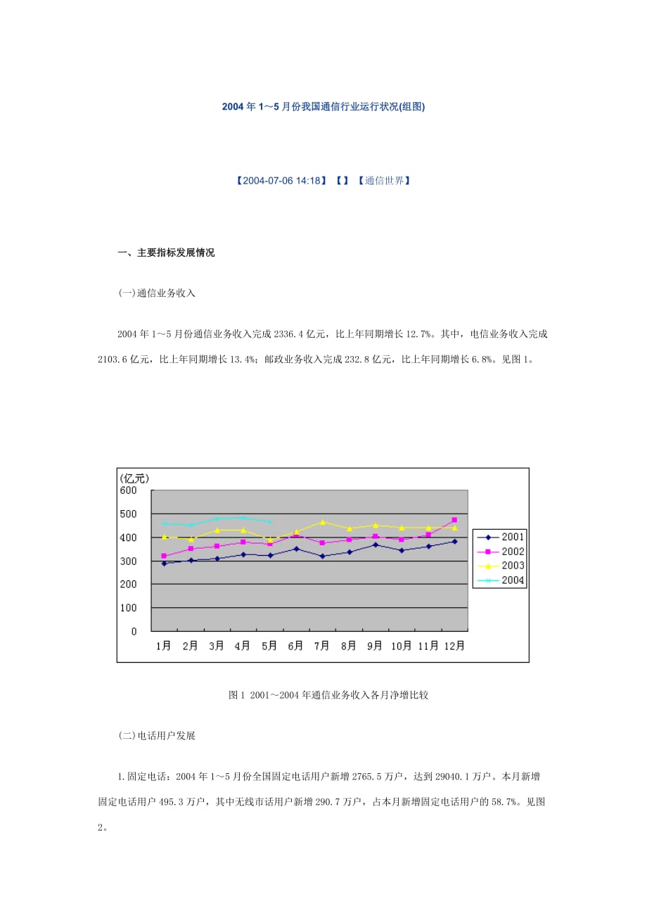 （通信企业管理）我国通信行业运行状况_第1页