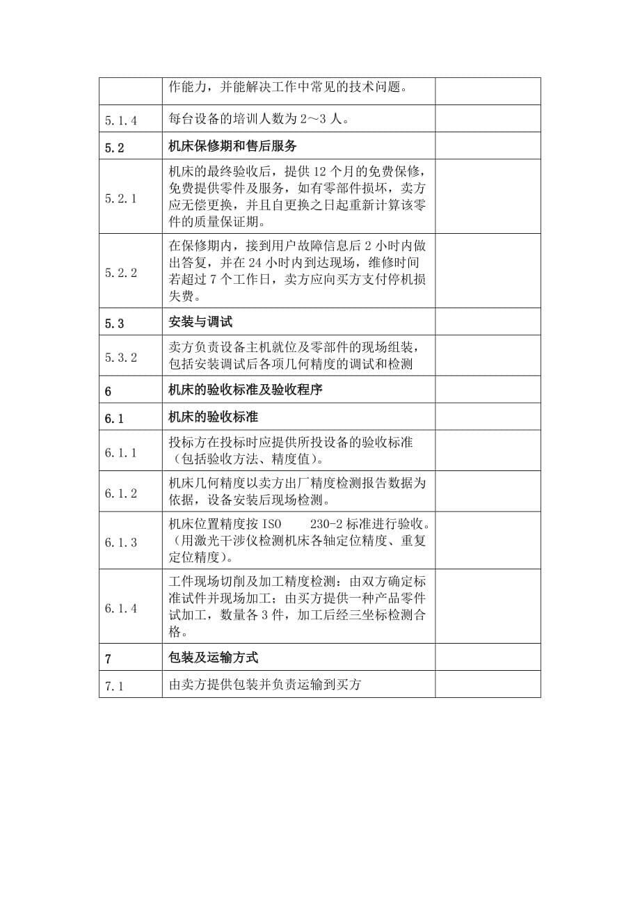 （数控加工）数控车床(斜床身)技术规格书_第5页