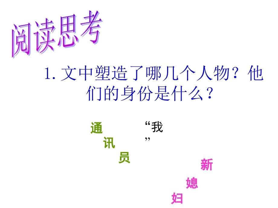 语文版初中语文九下15百合花PPT课件3_第5页