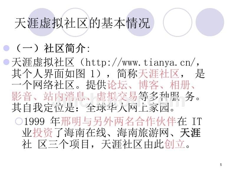 天涯社区电子商务案例分析PPT课件.ppt_第5页