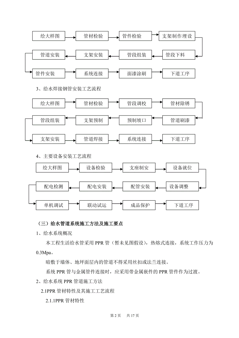 （建筑给排水工程）给排水系统施工方案(1)_第2页