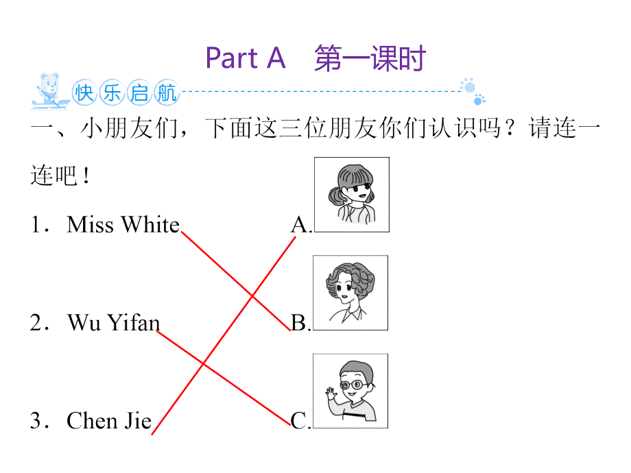 Unit 1　Part A　第1课时 （人教三上-作业课件）_第2页