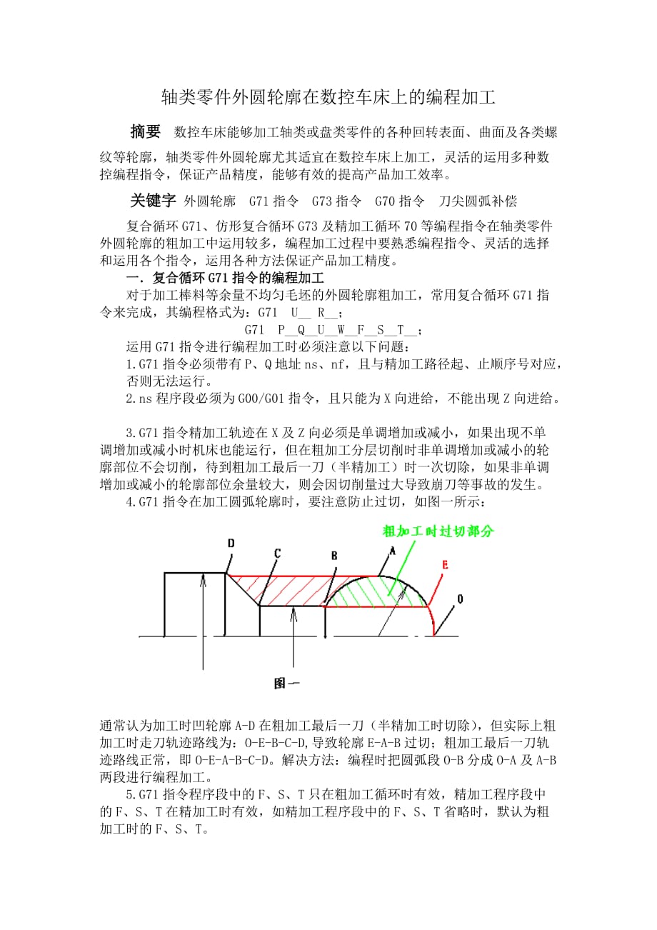 （数控加工）轴类零件外圆轮廓在数控车床上的编程加工_第1页