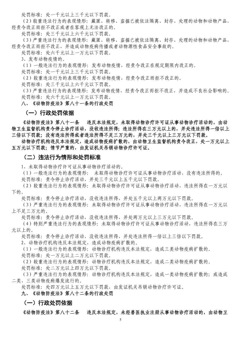 （农业畜牧行业）河南省畜牧系统行政惩罚裁量标准_第5页
