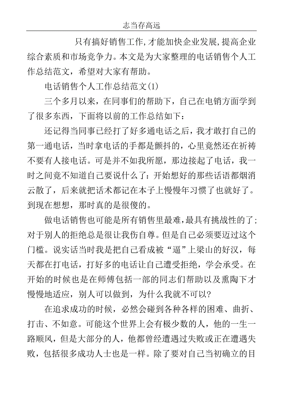 电话销售个人工作总结合辑..doc_第2页