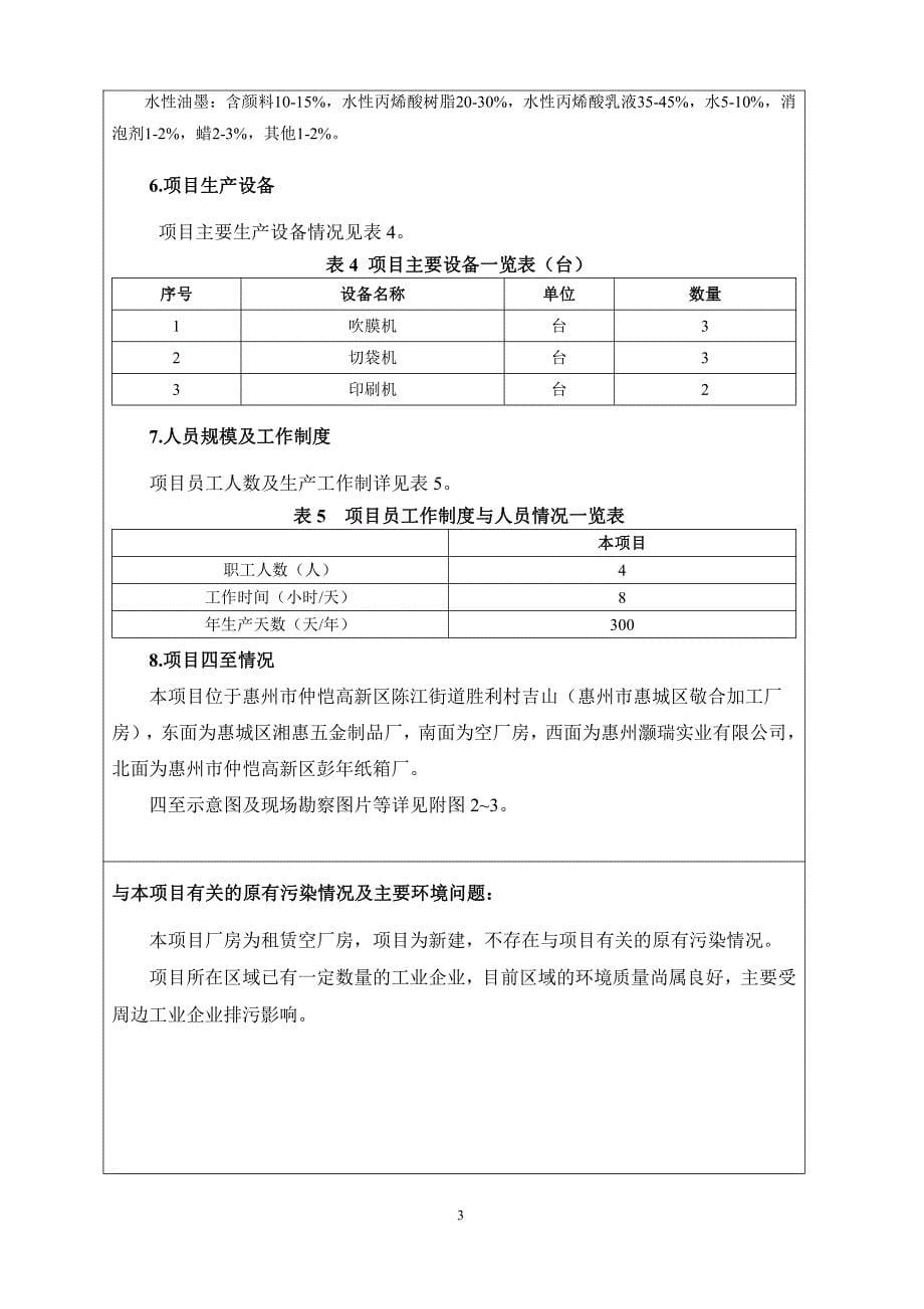 惠州市仲恺高新区扬舟包装材料加工厂塑胶袋建设项目 环评报告表_第5页