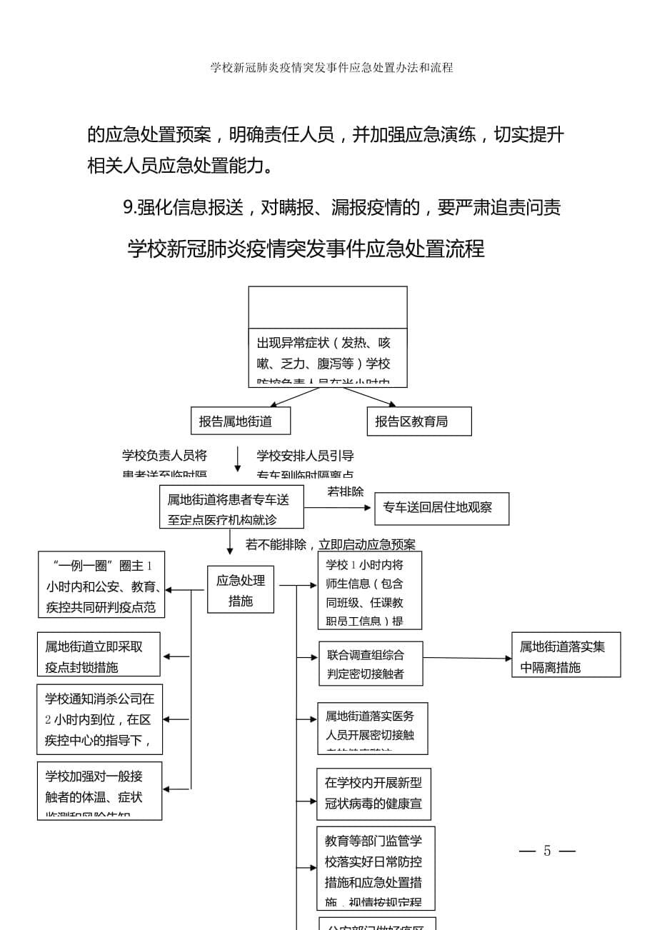 最新学校新冠肺炎疫情突发事件应急处置办法和流程_第5页