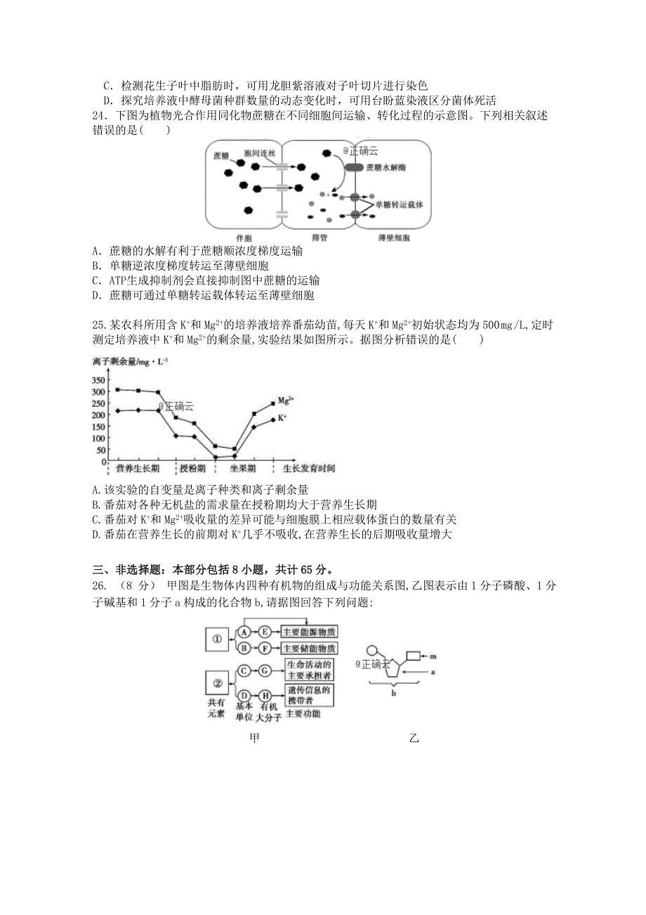 江苏省苏州新草桥中学2020届高三生物10月考试题_第4页