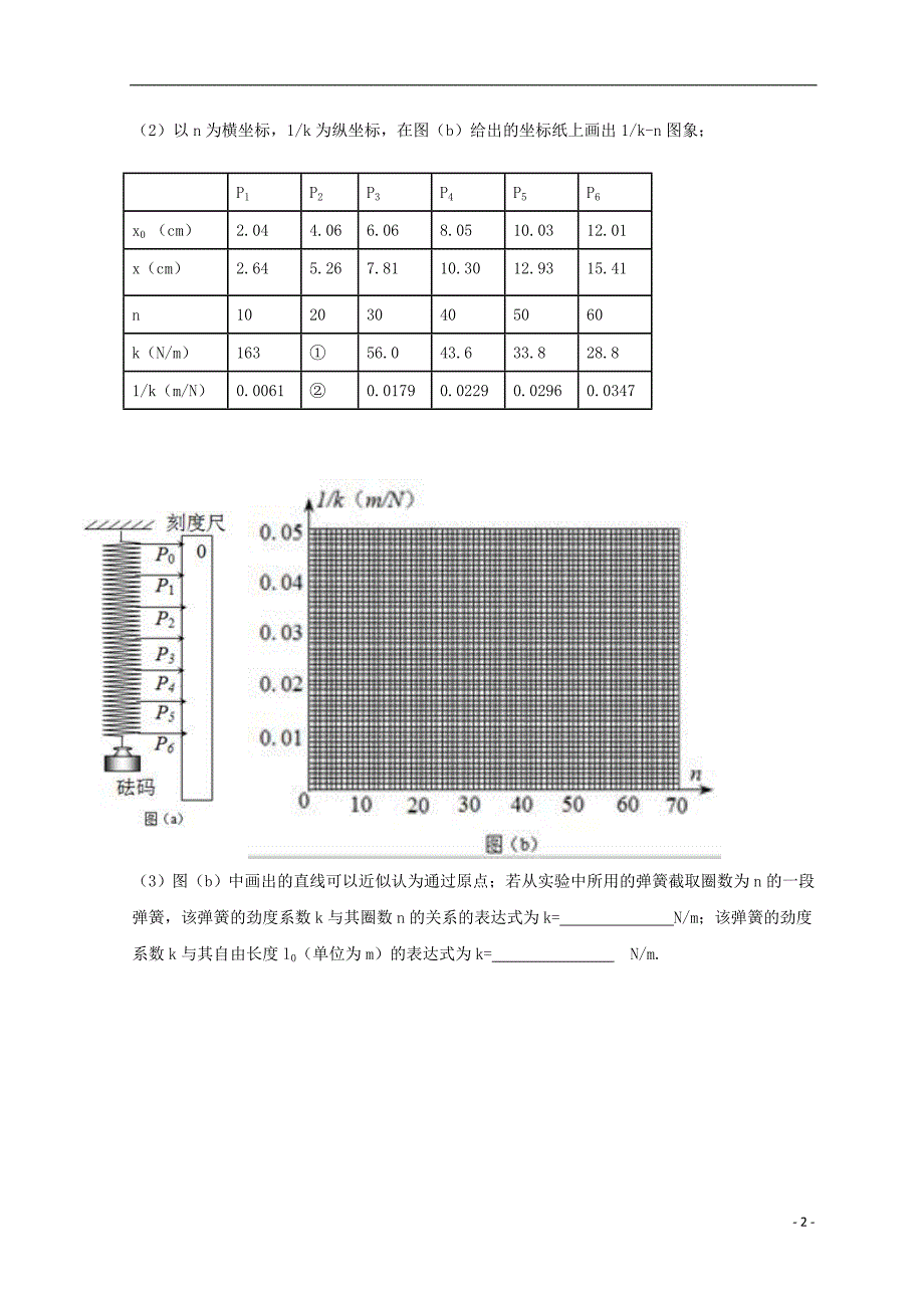 广东惠州高考物理复习第二章相互作用实验先考卷.doc_第2页