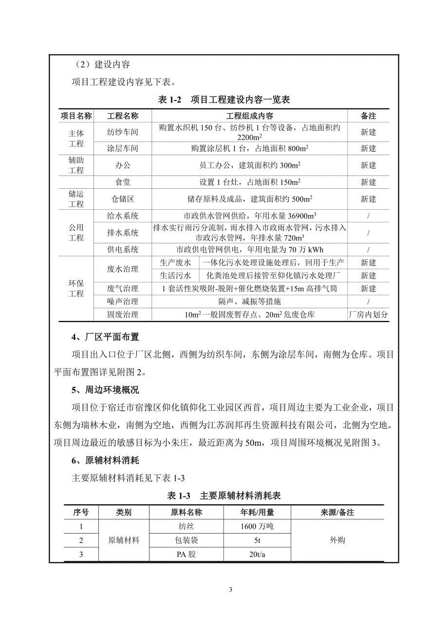 宿迁市泰禾纺织有限公司年产1500万米坯布项目环评报告表_第5页