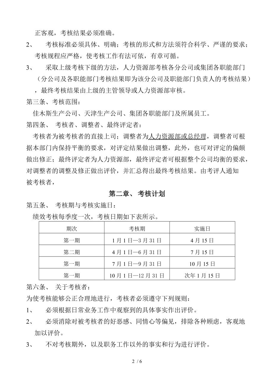 希波集团绩效考核规程_第2页