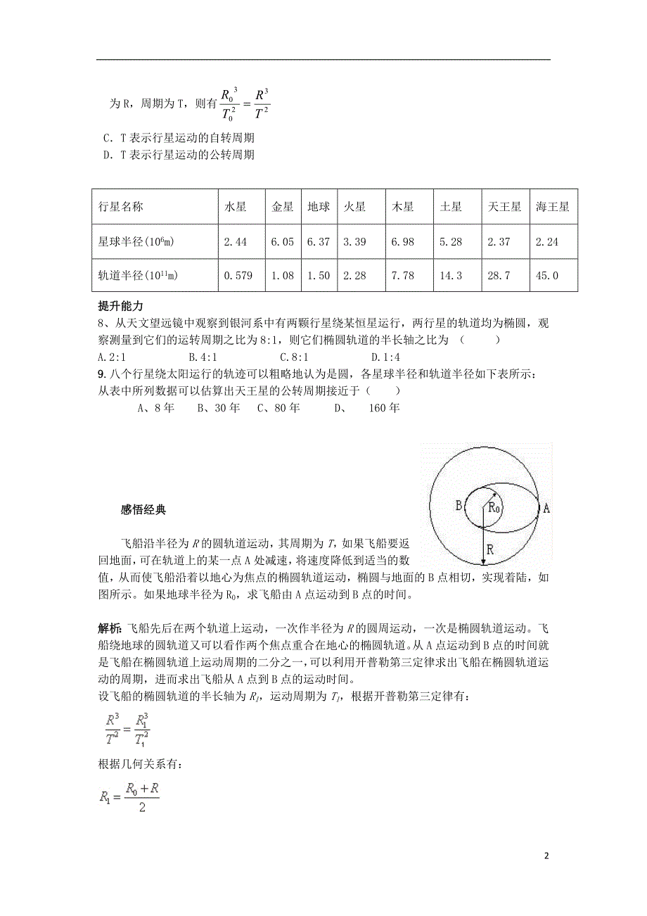 安徽宿州泗高一物理6.1万有引力与航天教案.doc_第2页