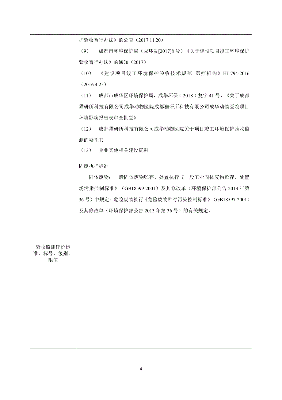 成都猫研所科技有限公司成华动物医院项目竣工环保验收（固体废物）监测报告_第4页