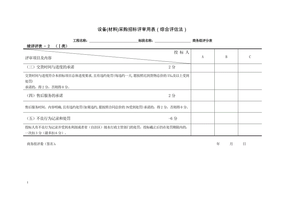 设备材料招标评标方法和标准-附表教学讲义_第3页