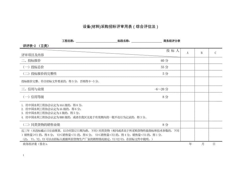 设备材料招标评标方法和标准-附表教学讲义_第5页