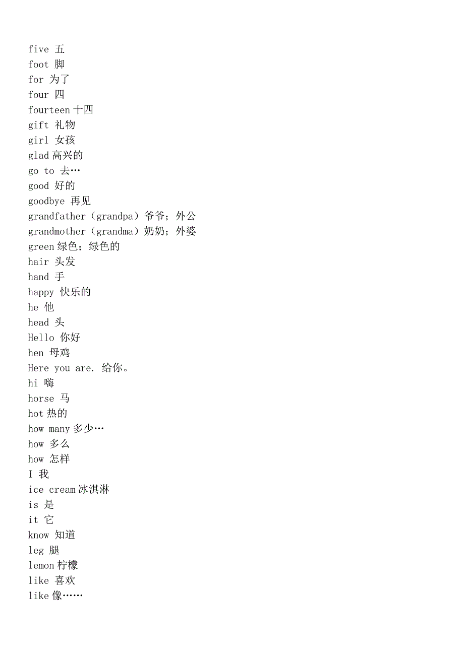 新版湘少版3-6年级英语单词表_第3页