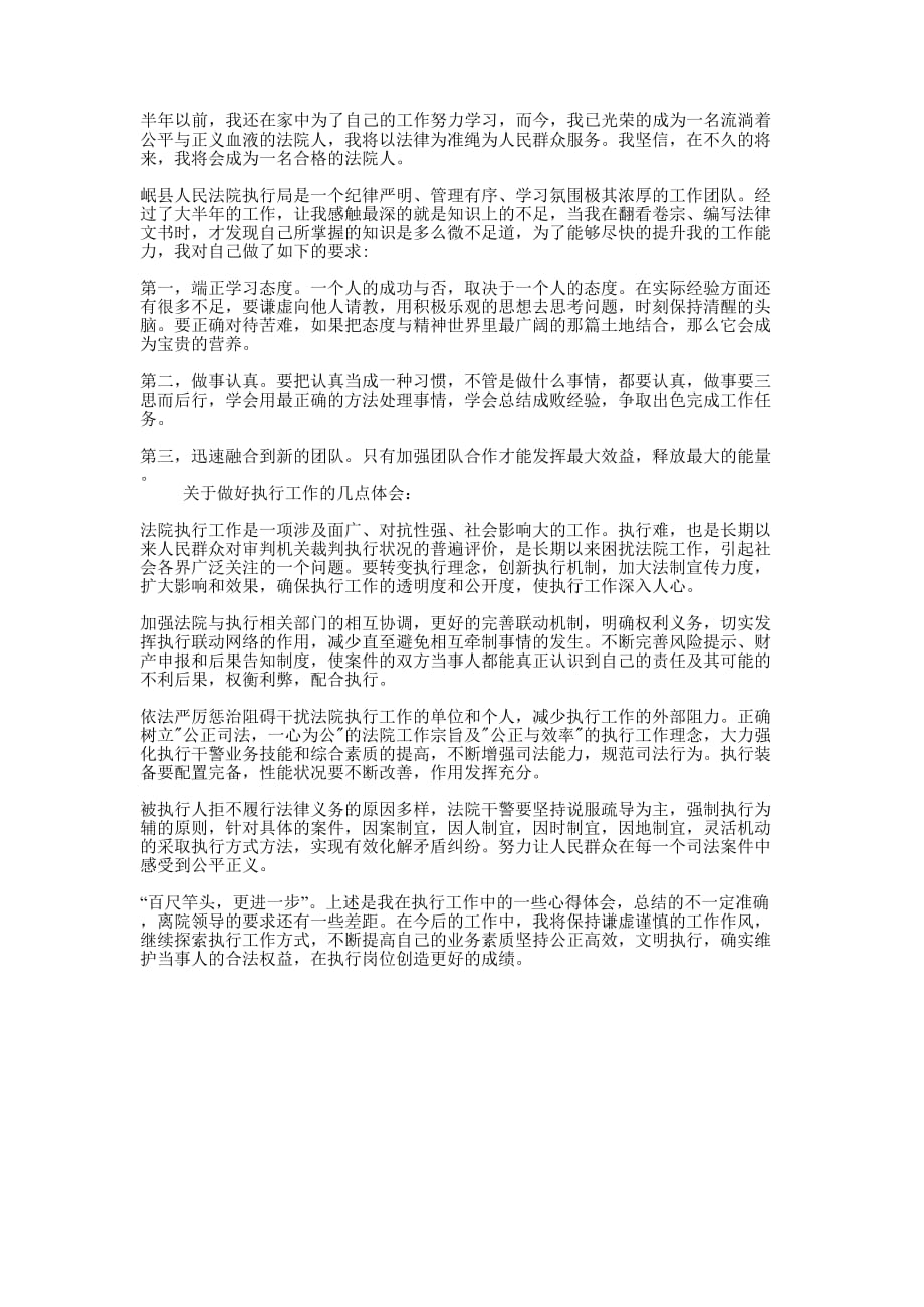 执行工作心得的体会.docx_第1页