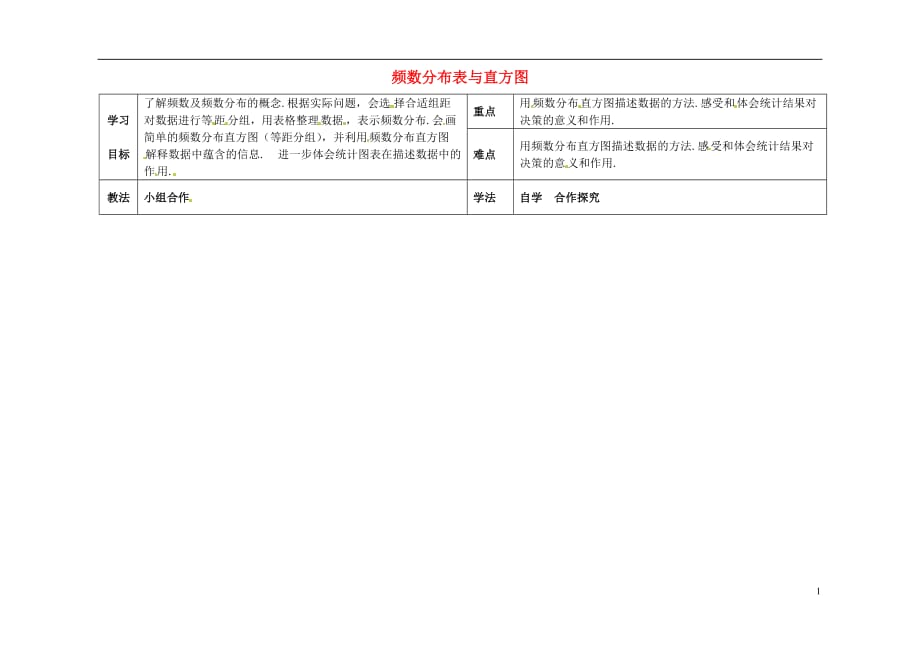 河北滦第三中学八级数学下册18.4频数分布表与直方图导学案新冀教.doc_第1页