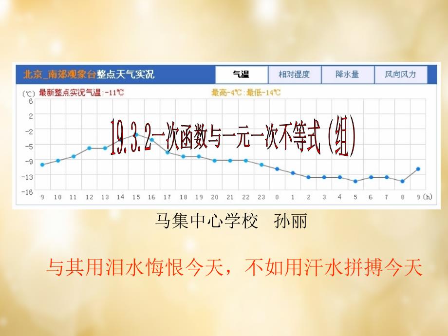 安徽太和城关中心学校八级数学下册19.3.2一次函数与一元一次不等式新.ppt_第1页