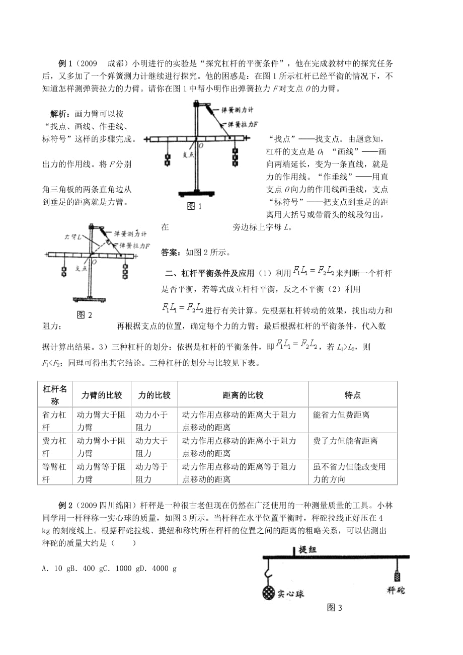 初中物理经典题解析——杠杆考题归类点拨_第4页