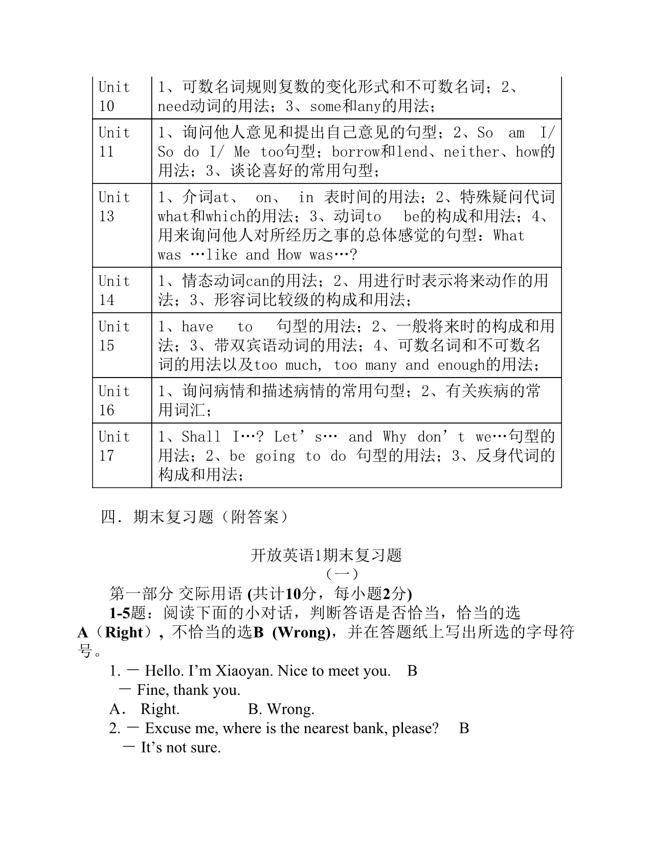 10春开放教育《英语I(1)》期末复习指导(开放英语1)_第3页