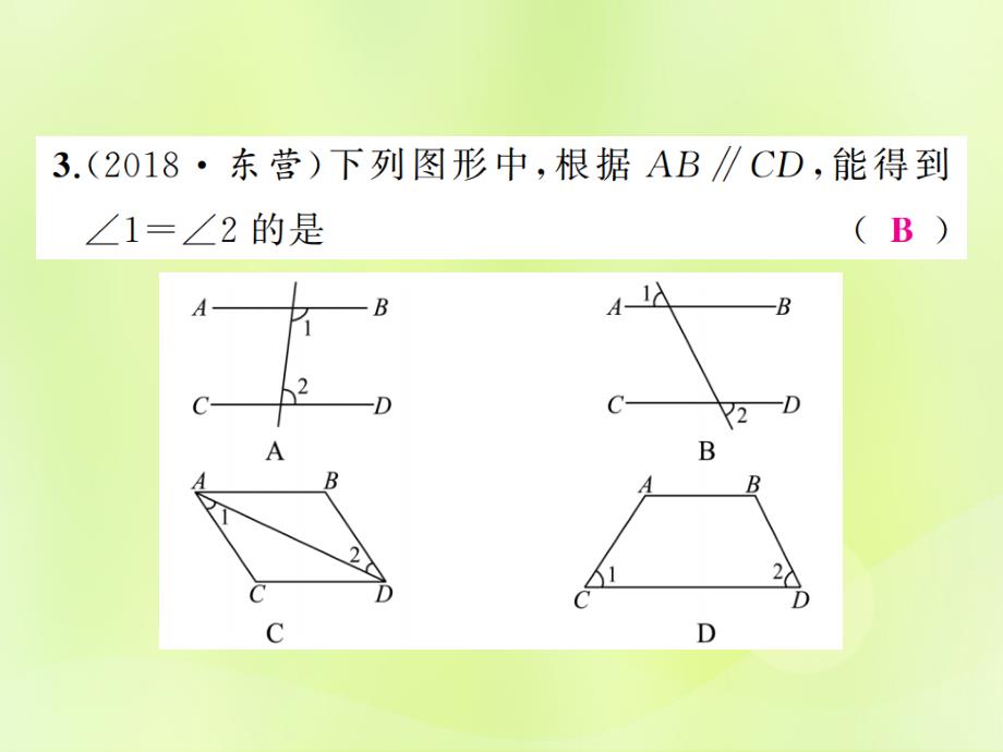 中考数学总复习第五章基本图形一第17讲线段、角、相交线与平行线练本.ppt_第4页