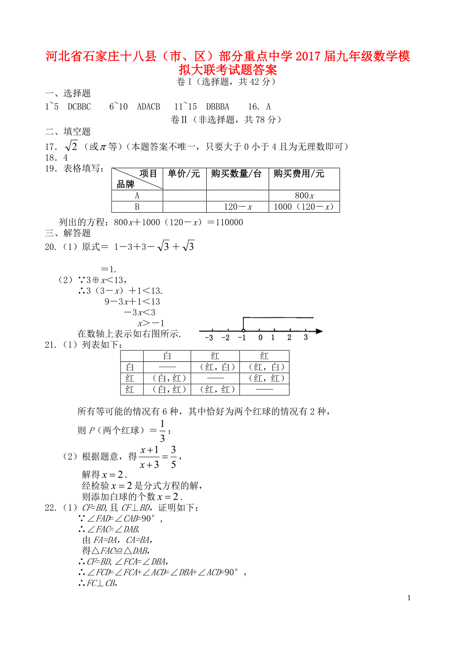 河北石家庄十八、区部分重点中学九级数学模拟大联考.doc_第1页