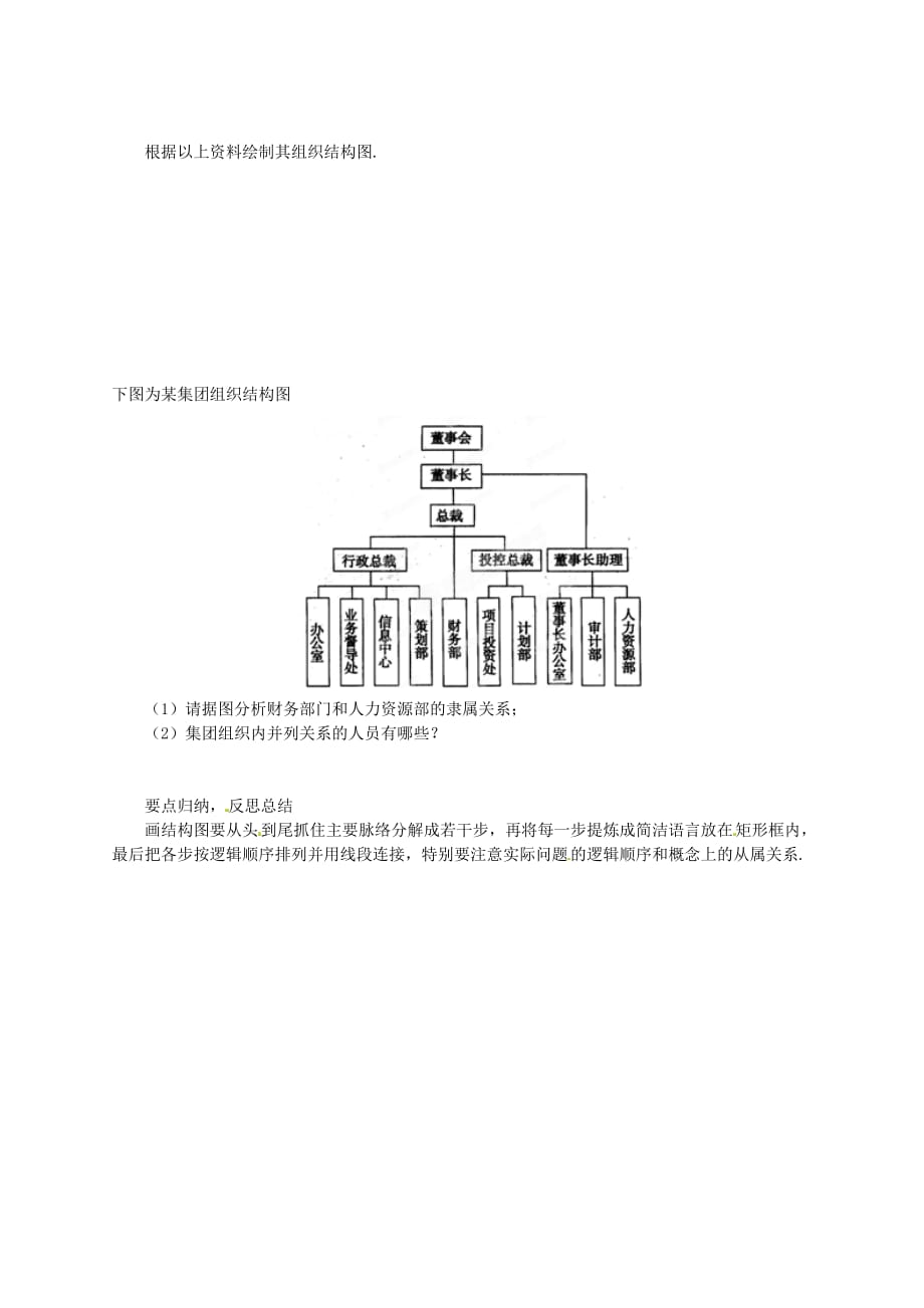 陕西省榆林育才中学高中数学 第2章《框图》2.2结构图导学案（无答案）北师大版选修1-2_第2页