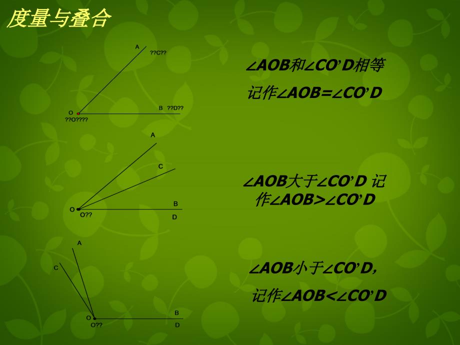 山东平同和街道办事处朝阳中学七级数学上册4.4角的比较新北师大.ppt_第3页