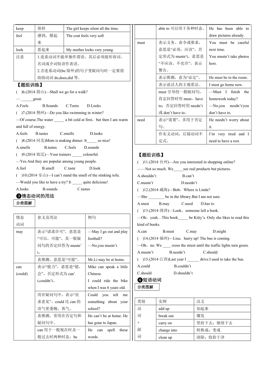 中考英语专项复习 动词的分类.doc_第2页