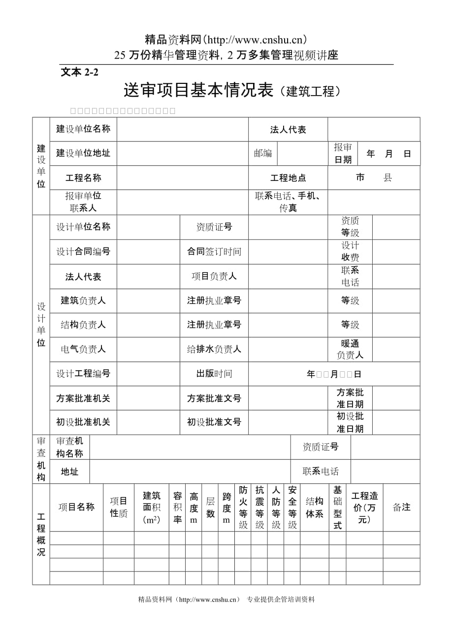 2020年03施工图文件报审表1基本情况表-建筑精品_第1页