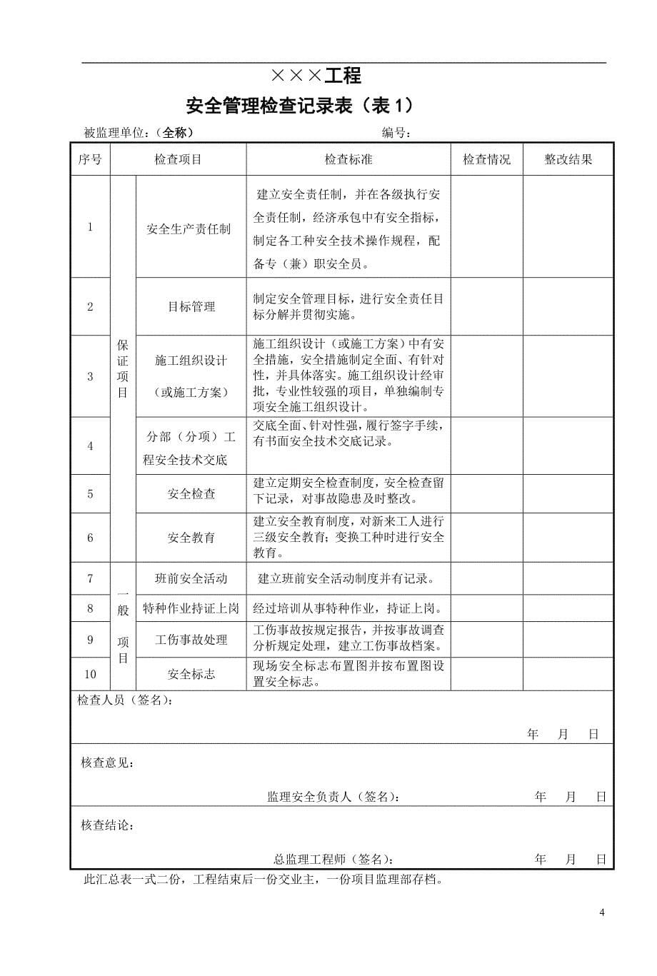 2020年安全文明现场安全检查平行检查记录表精品_第5页