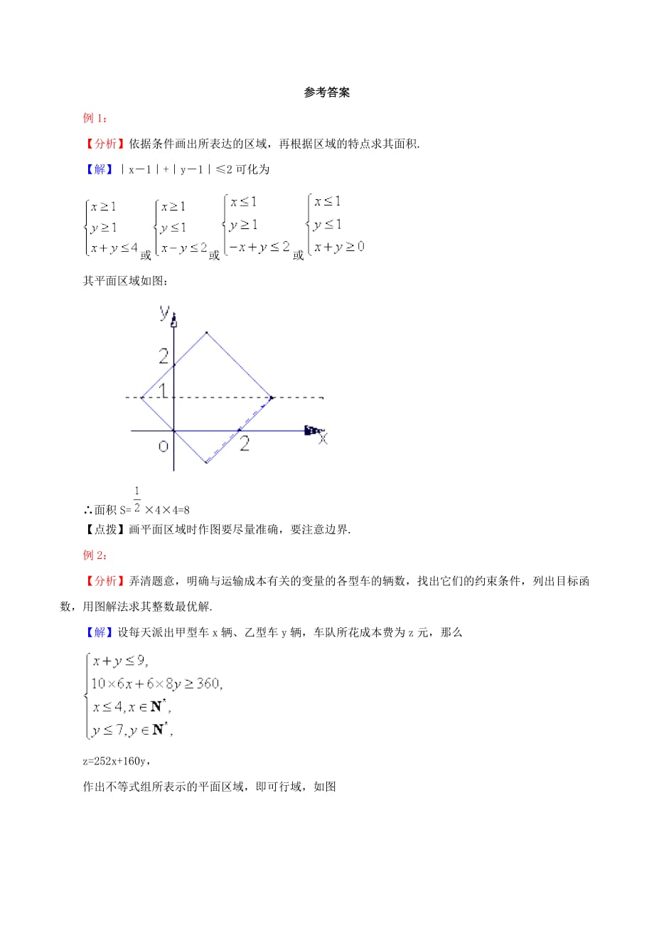 陕西省吴堡县吴堡中学高中数学 第三章 简单的线性规划问题典型例题素材 北师大版必修5_第2页