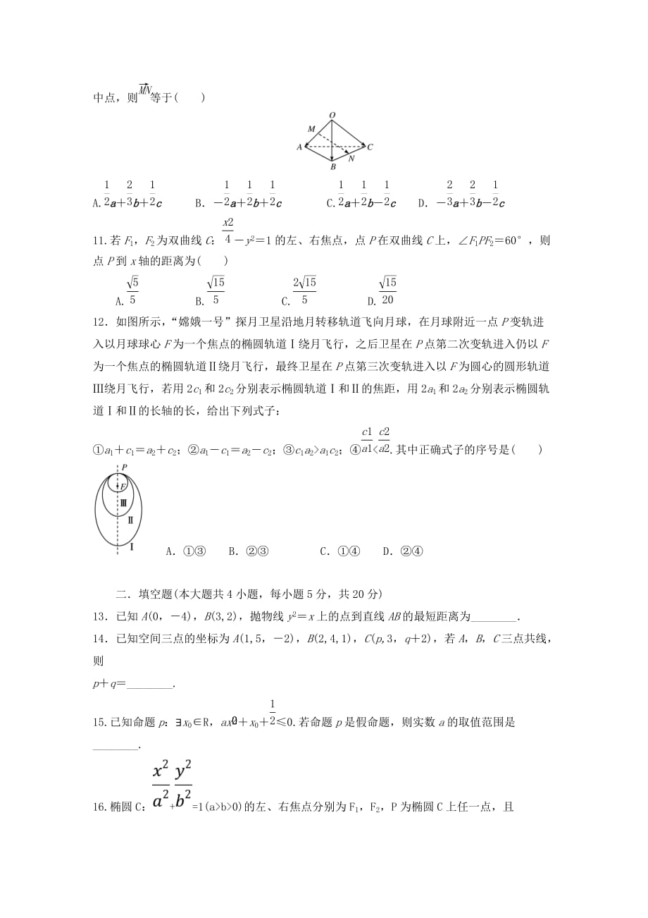 山东省淄博市高青县第一中学2020学年高二数学1月月考试题 理（无答案）_第2页