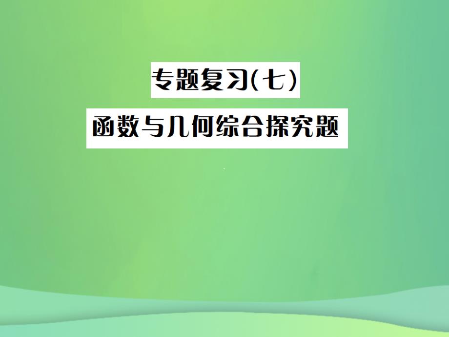 中考数学复习复习七函数与几何综合探究题.ppt_第1页