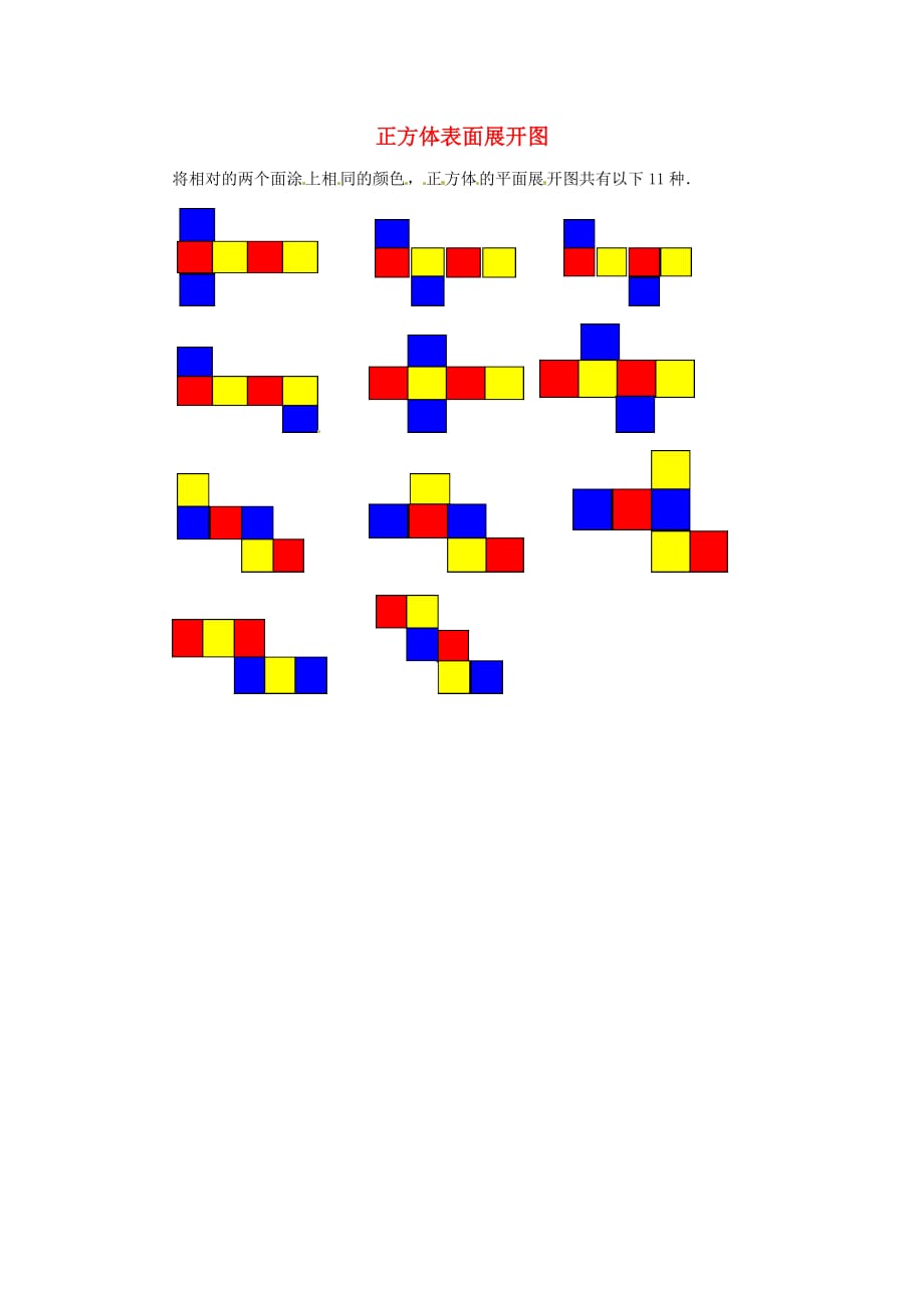 七级数学上册5.3展开与折叠知识拓展3正方体表面展开图素材新苏科 1.doc_第1页