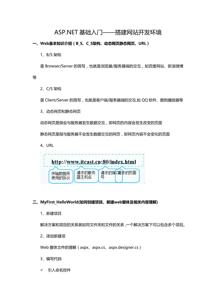 ASP.NET基础入门——搭建网站开发环境_第1页