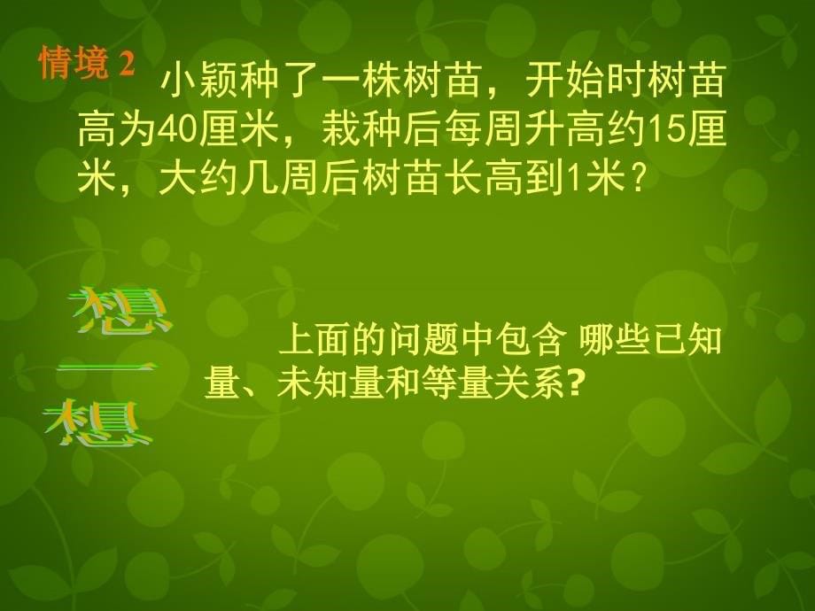 山东平同和街道办事处朝阳中学七级数学上册5.1认识一元一次方程1新北师大.ppt_第5页