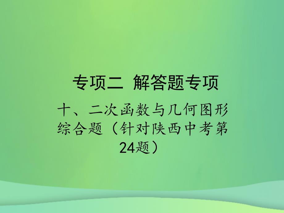 中考数学复习专项二解答题专项十、二次函数与几何图形综合题.ppt_第1页