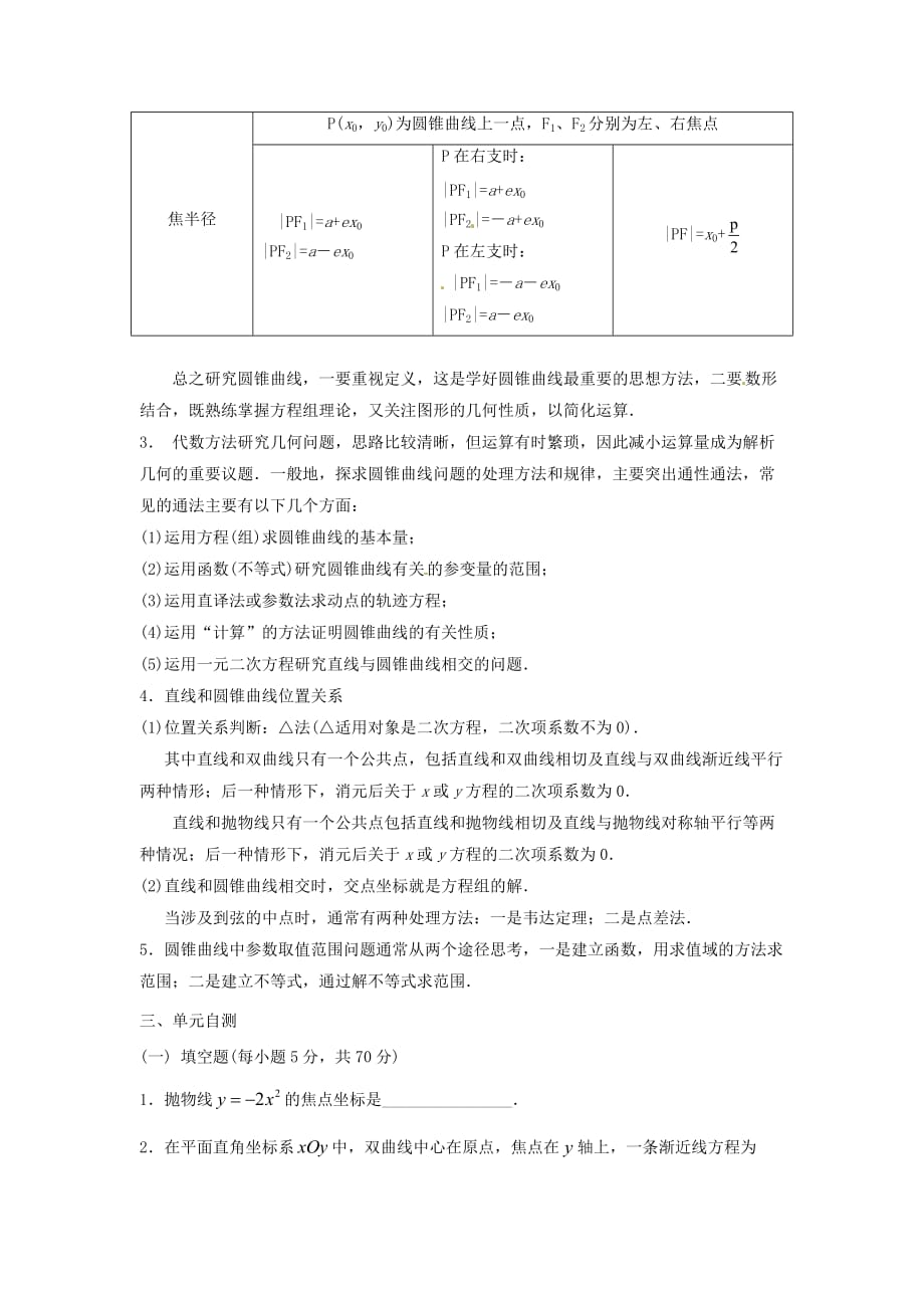 江苏省苏州市第五中学高中数学 第二章单元复习学案（无答案）苏教版选修2-1_第3页