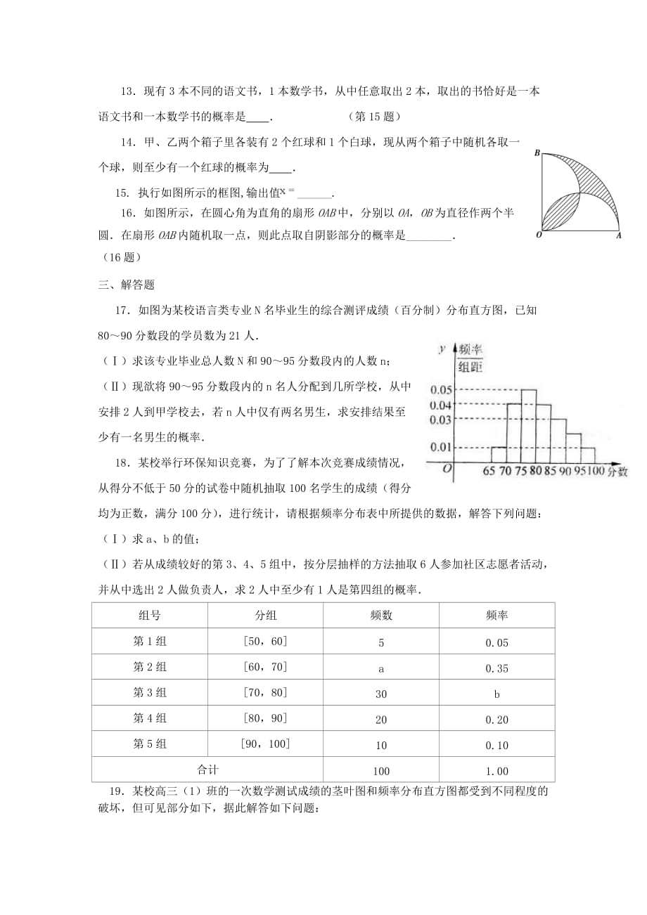 四川省井研中学2020学年高二数学下学期4月月考试题 文_第3页