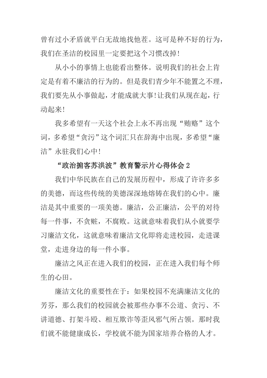 观看“政治掮客苏洪波”教育警示片心得体会最新精选10篇_第2页