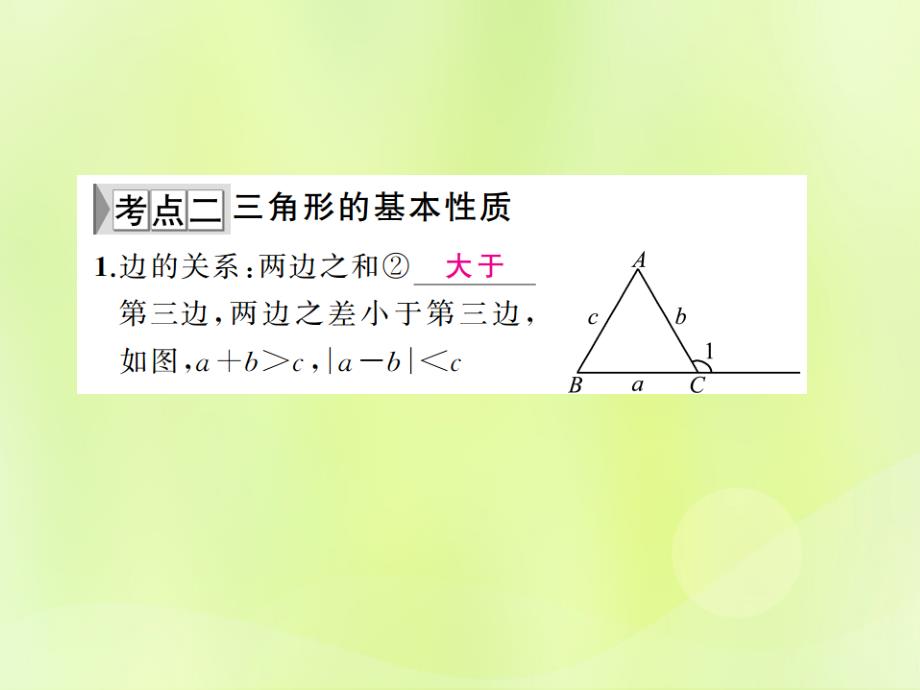 中考数学总复习第五章基本图形一第18讲三角形与全等三角形讲本.ppt_第4页