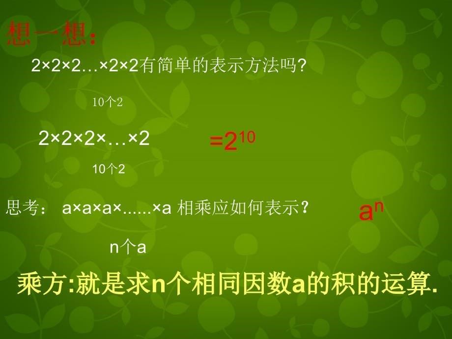 山东平同和街道办事处朝阳中学七级数学上册2.9有理数的乘方1新北师大.ppt_第5页