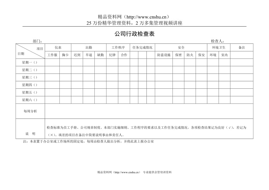 2020年公司行政检查表精品_第1页