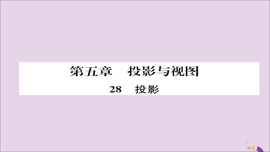 秋九级数学上册第五章投影与视图1投影练习手册新北师大.ppt_第1页