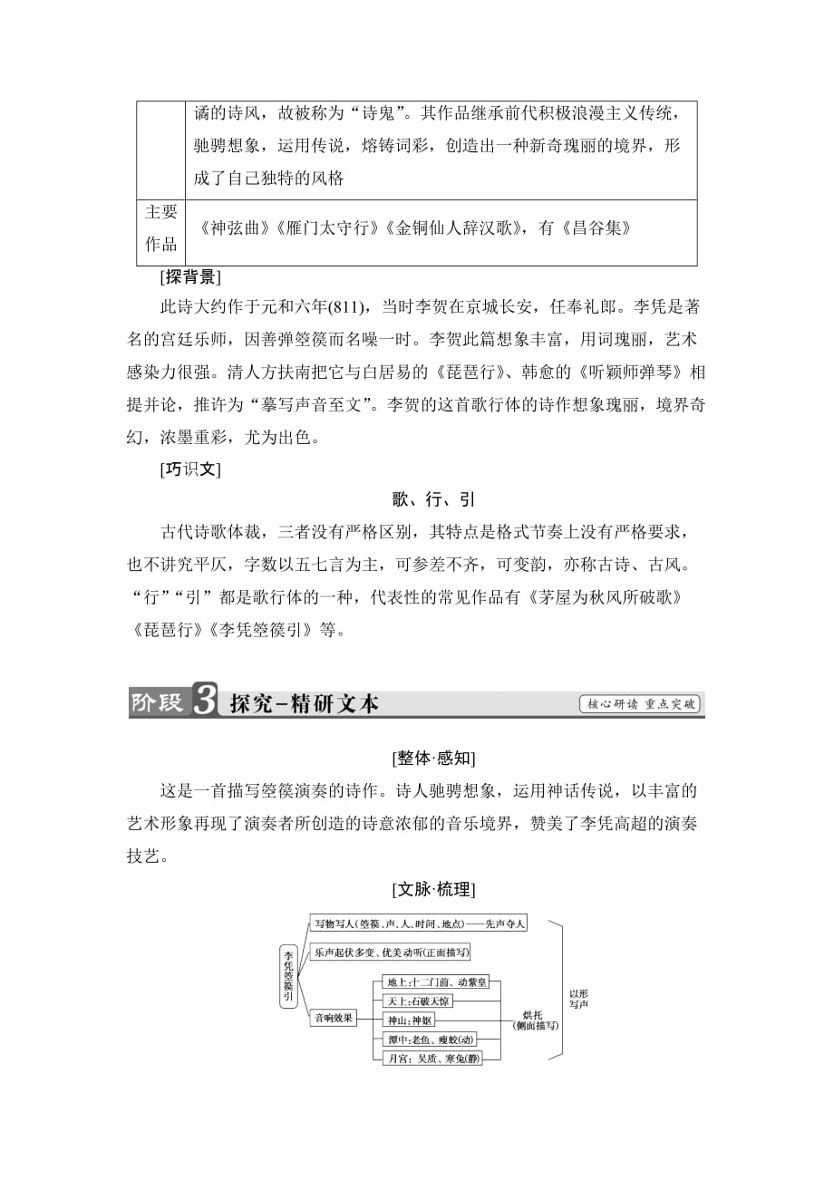 2017-2018学年高中语文人教版《中国古代诗歌散文欣赏 》教师用书：诗歌之部 第3单元李凭箜篌引 Word版含解析.doc_第3页