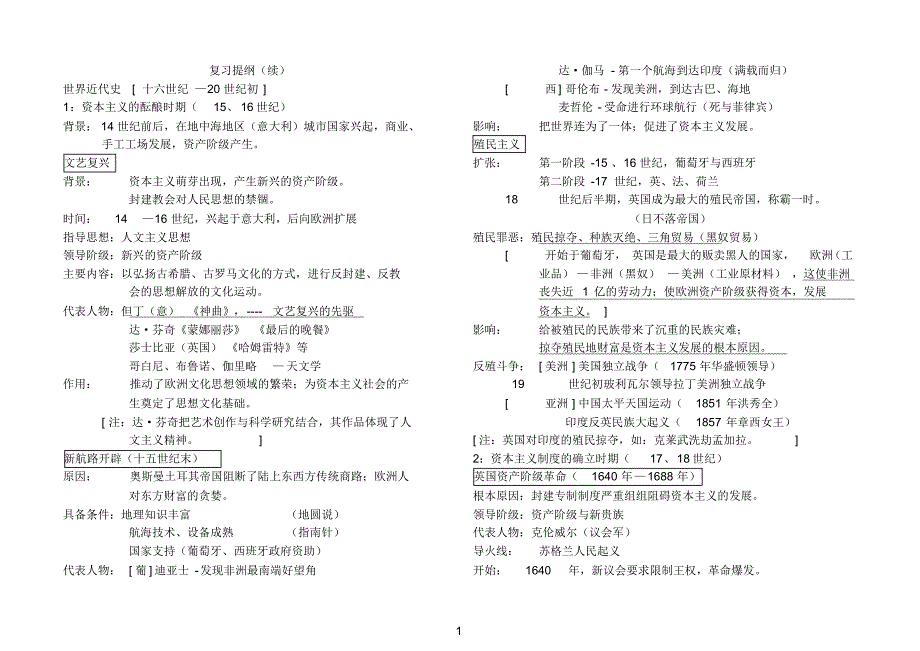 _世界近代史复习提纲._第1页