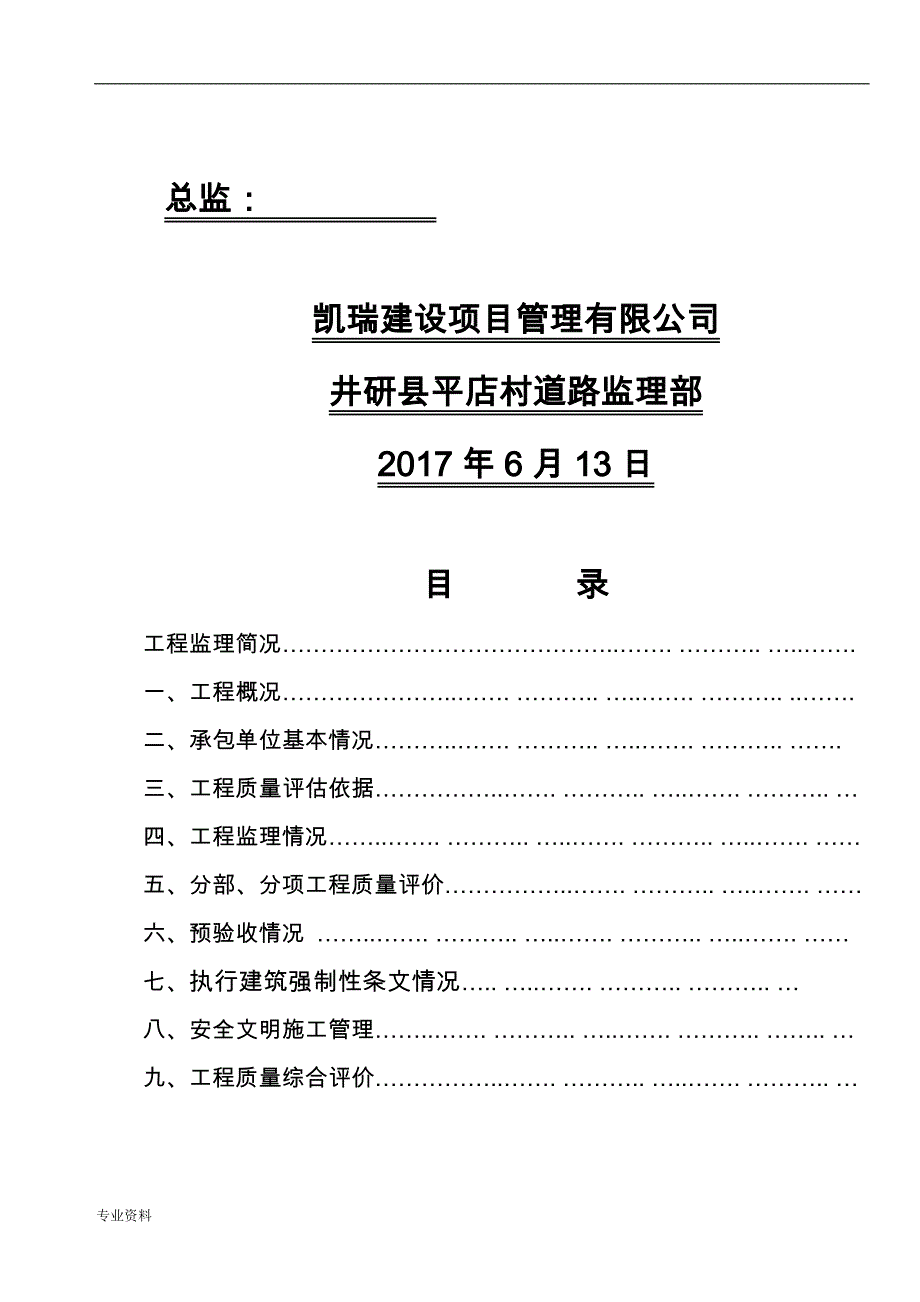 某某某道路监理评价实施报告_第2页